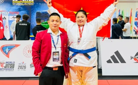 Đội tuyển jujitsu Việt Nam tạm dẫn đầu giải thế giới 2026 với 12 HCV