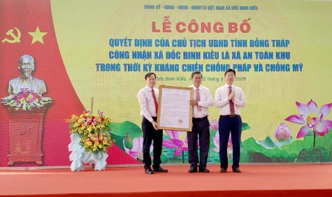 Xã Đốc Binh Kiều: Công bố Quyết định công nhận xã An toàn khu trong thời kỳ kháng chiến