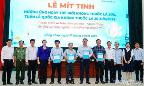 Đồng Tháp: Tổ chức Lễ mít tinh hưởng ứng Ngày Thế giới không thuốc lá năm 2026
