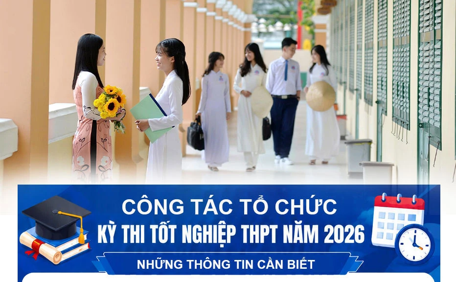 [Infographic] Công tác tổ chức Kỳ thi tốt nghiệp trung học phổ thông năm 2026, những thông tin cần biết