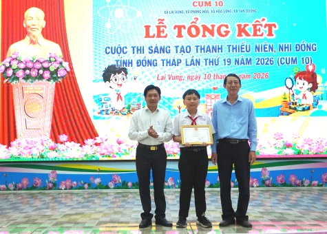 10 sản phẩm xuất sắc đạt giải tại Cuộc thi sáng tạo thanh thiếu niên, nhi đồng tỉnh Đồng Tháp lần thứ 19, Cụm 10