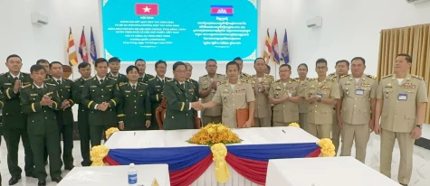 Bộ đội Biên phòng tỉnh Đồng Tháp và Ty Công an tỉnh Prey Veng ký kết thỏa thuận hợp tác năm 2026