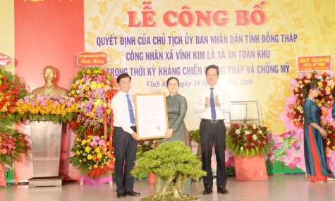 Vĩnh Kim tổ chức Lễ công bố xã An toàn khu trong thời kỳ kháng chiến