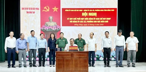 Đồng Tháp: Bộ đội Biên phòng tỉnh ký kết Quy chế phối hợp với 11 Đảng ủy xã, phường biên giới