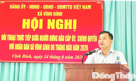Xã Vĩnh Bình: Hội nghị đối thoại giữa người đứng đầu cấp ủy, chính quyền với Nhân dân