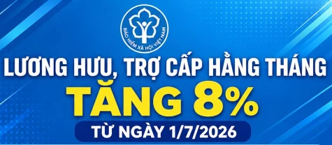 [Infographic] Lương hưu, trợ cấp hằng tháng tăng 8% kể từ ngày 1-7-2026