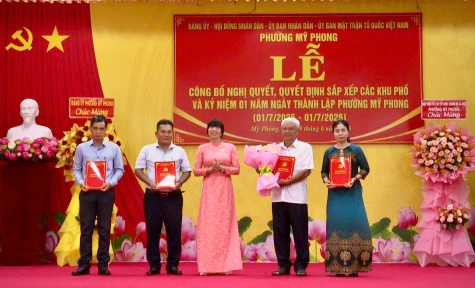Phường Mỹ Phong: Công bố sắp xếp các khu phố