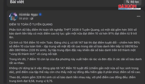 Xác minh thông tin điểm toán cao bất thường ở Tuyên Quang