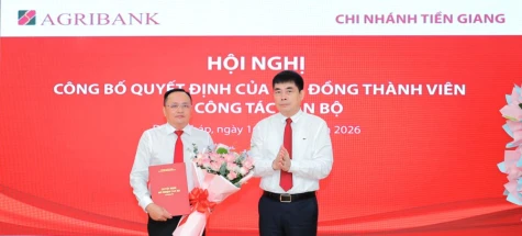 Kiện toàn nhân sự lãnh đạo tại Agribank chi nhánh Tiền Giang