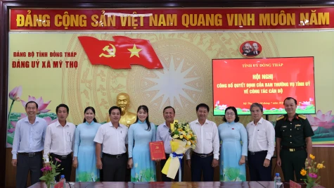 Đồng chí Hồ Văn Tùng phụ trách điều hành hoạt động Đảng ủy xã Mỹ Thọ