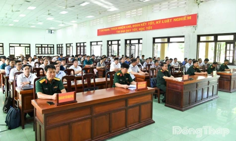 Đồng Tháp: 96 cán bộ Ban Chỉ huy Quân sự cơ quan, tổ chức tham gia tập huấn năm 2026