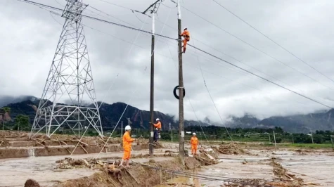Cơ bản khôi phục cấp điện cho vùng lũ Mường Than