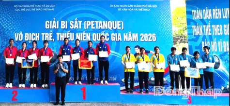 Đồng Tháp: Đoạt 2 Huy chương vàng, Giải Bi sắt trẻ quốc gia năm 2026