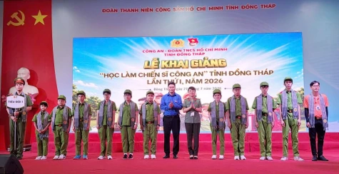 Đồng Tháp: Khai giảng Chương trình "Học làm chiến sĩ Công an" năm 2026