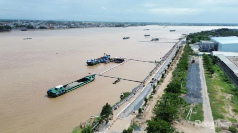 Kè chống xói lở bờ sông Tiền, xã Thường Phước dự kiến vượt tiến độ hơn 3 tháng