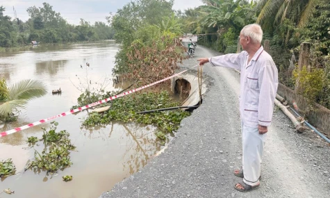 Xã Bình Phú: Kiến nghị khẩn trương khắc phục 2 điểm sạt lở nghiêm trọng