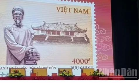Commemorative stamp issued to mark Le Quy Don's 300th birth anniversary