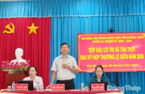 Đại biểu HĐND tỉnh tiếp xúc cử tri xã Tân Thới