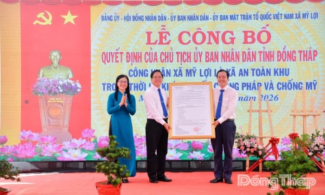 Mỹ Lợi đón nhận danh hiệu xã An toàn khu