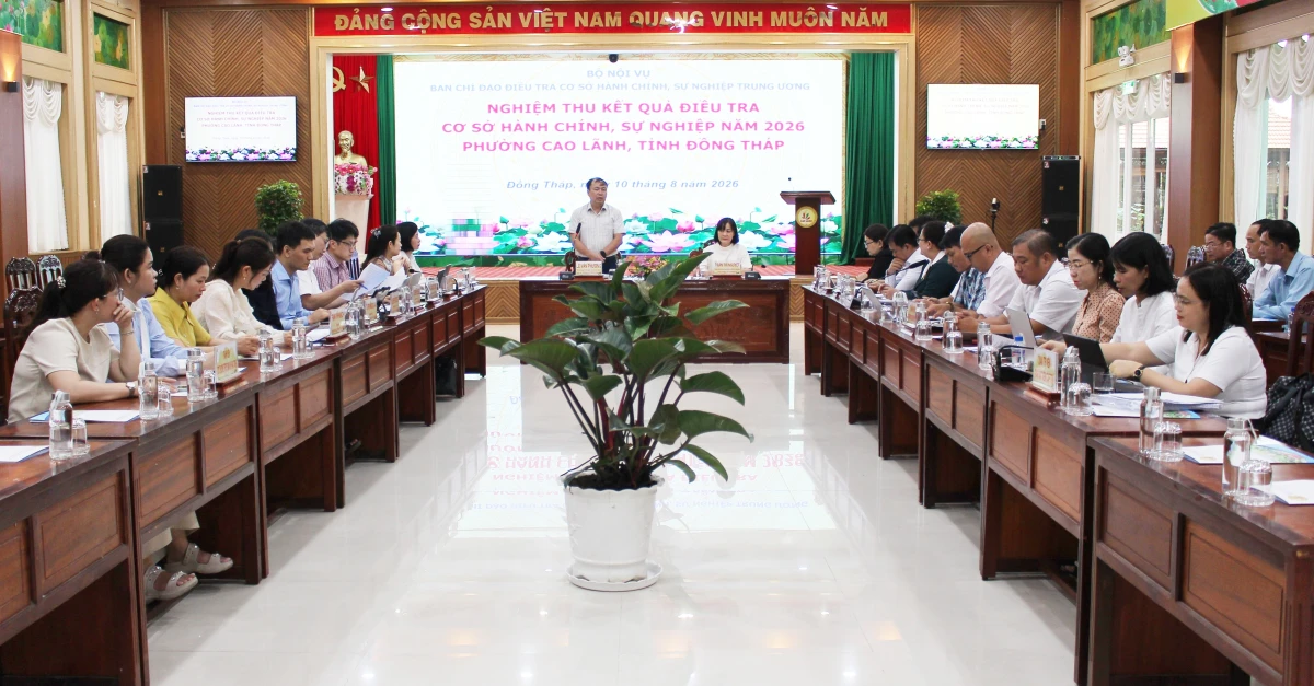 Đoàn nghiệm thu Trung ương kiểm tra kết quả điều tra cơ sở hành chính, sự nghiệp tại phường Cao Lãnh