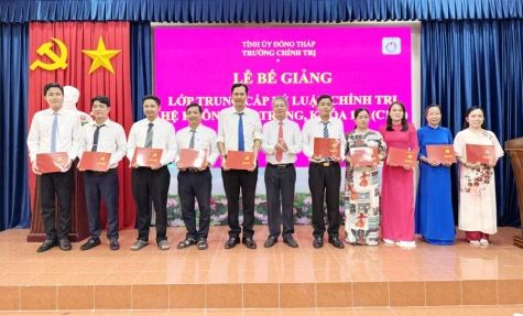 Trường Chính trị: Bế giảng lớp Trung cấp lý luận chính trị khóa 190...