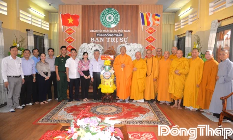 Đồng Tháp: Thăm, chúc mừng Ban Trị sự Giáo hội Phật giáo Việt Nam tỉnh nhân Lễ Vu Lan