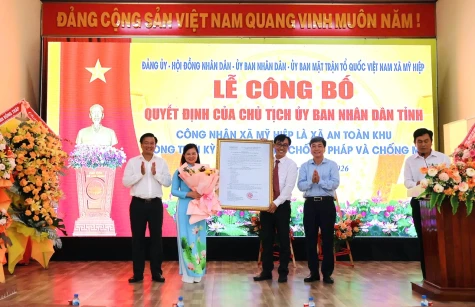 Xã Mỹ Hiệp đón nhận danh hiệu An toàn khu