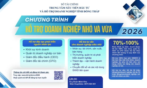 Đồng Tháp: Đẩy mạnh hỗ trợ đào tạo doanh nghiệp nhỏ và vừa năm 2026