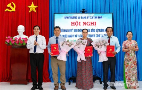 Xã Tân Thới: Triển khai các Quyết định thành lập Đảng bộ trường học