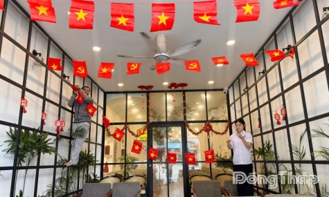 Đồng Tháp: Rợp cờ hoa chờ chiến thắng của Đội tuyển Việt Nam