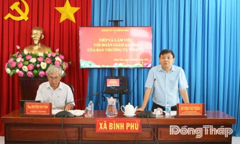 Đồng chí Phan Văn Thắng: Xã Bình Phú cần chú trọng công tác kiểm tra, giám sát kết quả thực hiện