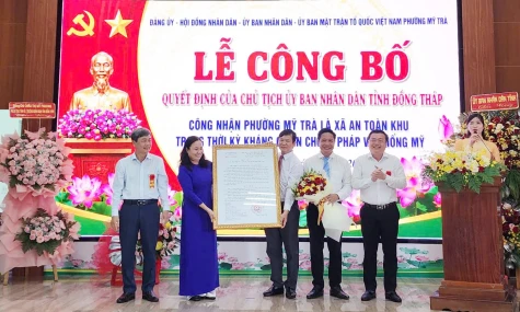 Mỹ Trà công bố Quyết định công nhận phường An toàn khu