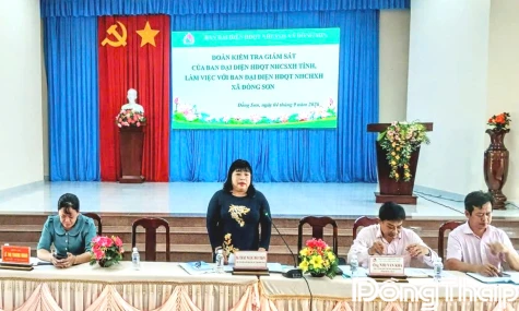 Ban đại diện Hội đồng quản trị Ngân hàng Chính sách xã hội tỉnh kiểm tra, giám sát tại xã Đồng Sơn