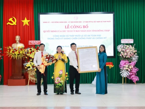 Tháp Mười được công nhận là Xã An toàn khu