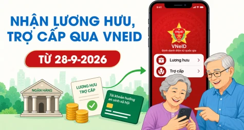 Từ ngày 28-9: Có thể nhận lương hưu, trợ cấp qua VNeID