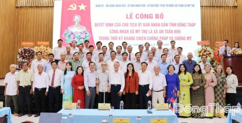 Mỹ Thọ tổ chức lễ công bố Quyết định công nhận xã An toàn khu