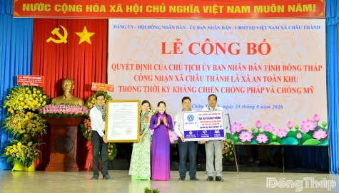 Châu Thành được công nhận là xã An toàn khu