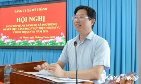 Đồng chí Huỳnh Minh Tuấn: Xã Mỹ Thành phấn đấu hơn để hoàn thành toàn diện các nhiệm vụ