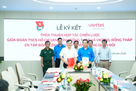 Đồng Tháp: Tỉnh đoàn và Viettel ký kết hợp tác chuyển đổi số