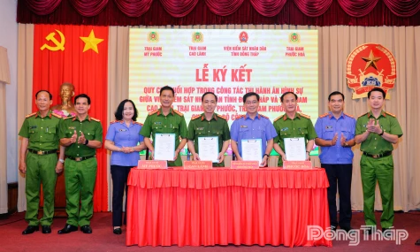 Viện Kiểm sát nhân dân tỉnh và 3 trại giam ký kết quy chế phối hợp