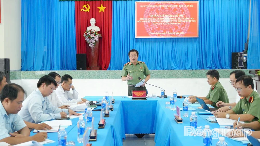 Đoàn kiểm tra của Ban Thường vụ Tỉnh ủy làm việc với Ban Thường vụ Đảng ủy xã Thanh Hưng