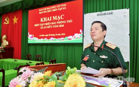 Xã An Hữu diễn tập chiến đấu phòng thủ năm 2026