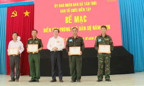 Xã Tân Thới: Tổ chức thành công diễn tập phòng thủ dân sự năm 2026