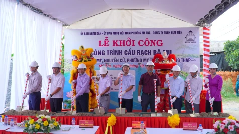 Phường Mỹ Trà: Khởi công công trình cầu Rạch Bà Mụ