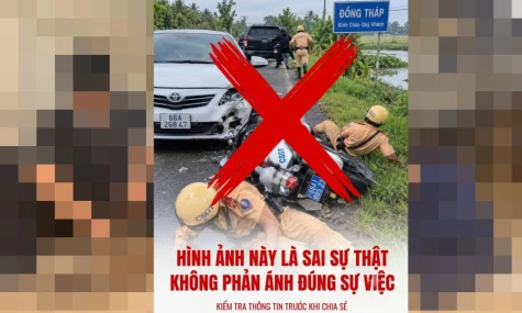 Thông tin Cảnh sát giao thông truy đuổi người vi phạm gây va chạm là không đúng sự thật