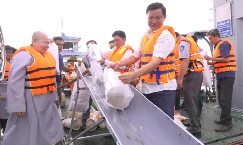 Xã Lai Vung, Lấp Vò: Thả cá tái tạo nguồn lợi thủy sản