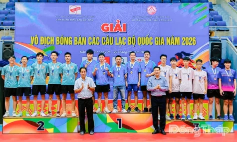 Đồng Tháp: Đoạt 2 HCV, 1 HCĐ tại Giải Vô địch Bóng bàn các câu lạc bộ quốc gia năm 2026